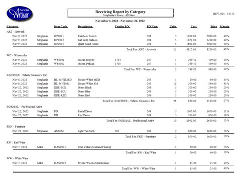 Receiving Report – CerTek Software .